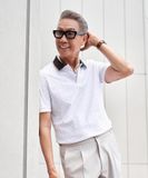  Áo polo hoạ tiết, (Trắng, 39) 