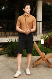  Quần ngố vải cơ bản, (Đen, 28) 