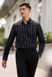  Áo sơ mi sọc, (Đen, 39) 