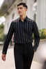  Áo sơ mi sọc, (Đen, 39) 