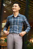  Áo sơ mi dài tay caro, (Xanh Cổ Vịt, 39) 