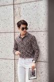  Áo sơ mi dài tay hoạ tiết (Đen,39) 