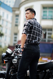  Sơ mi dài tay caro ( Đen,39) 