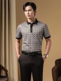  Áo polo hoạ tiết (Đen, 39) 