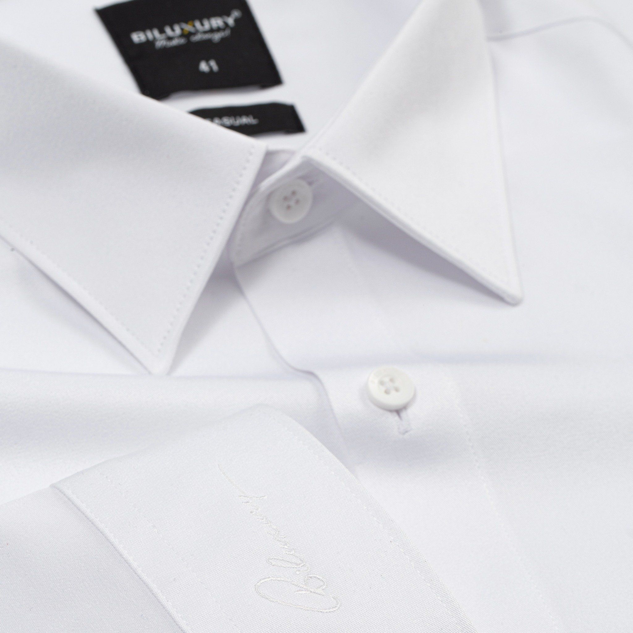 ÁO SƠ MI TAY DÀI, POLYESTER - MÀU TRẮNG 8SMDB413TRK01