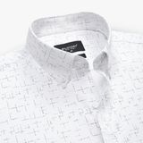  Áo sơ mi cộc tay hoạ tiết, (Trắng, 39) 