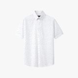  Áo sơ mi cộc tay hoạ tiết, (Trắng, 39) 