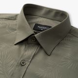  Áo sơ mi cộc tay họa tiết, (Rêu, 39) 