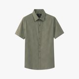  Áo sơ mi cộc tay họa tiết, (Rêu, 39) 