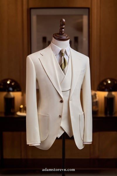  Áo vest trắng sọc chìm - AV405 