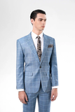  Áo vest caro, (Xanh) 4AVBC015XAH0142 -Quần vest caro, (Xanh) 4QAVC015XAH0132 