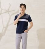  Áo polo kẻ sọc, (Tím than tối, 39) 