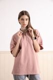  ZIP UP HENLEY DENIM COLLAR SHIRT - PINK PASTEL 