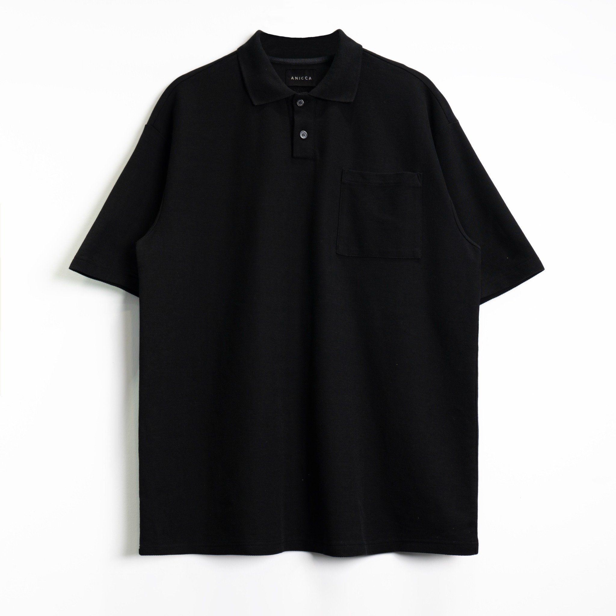  PIQUE POLO POCKET SHIRT v2  - BLACK 