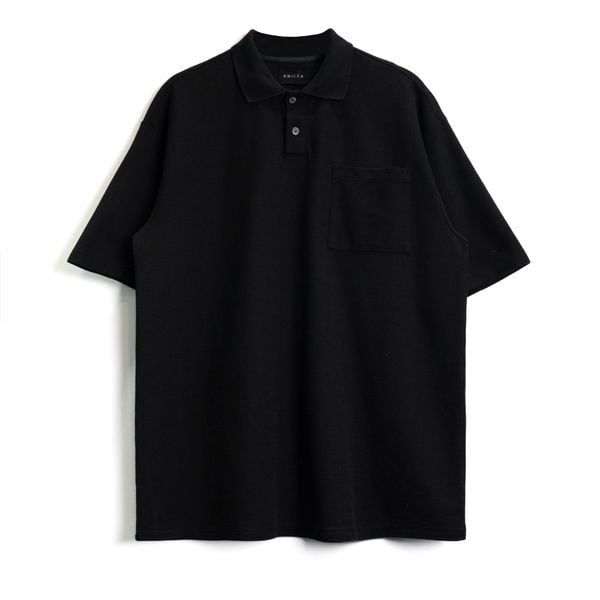  PIQUE POLO POCKET SHIRT - BLACK 