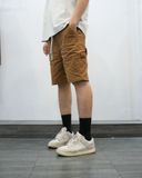  DRAWSTRING WORK SHORTS - BROWN 