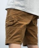  DRAWSTRING WORK SHORTS - BROWN 