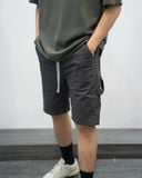  DRAWSTRING WORK SHORTS - DARK GREY 