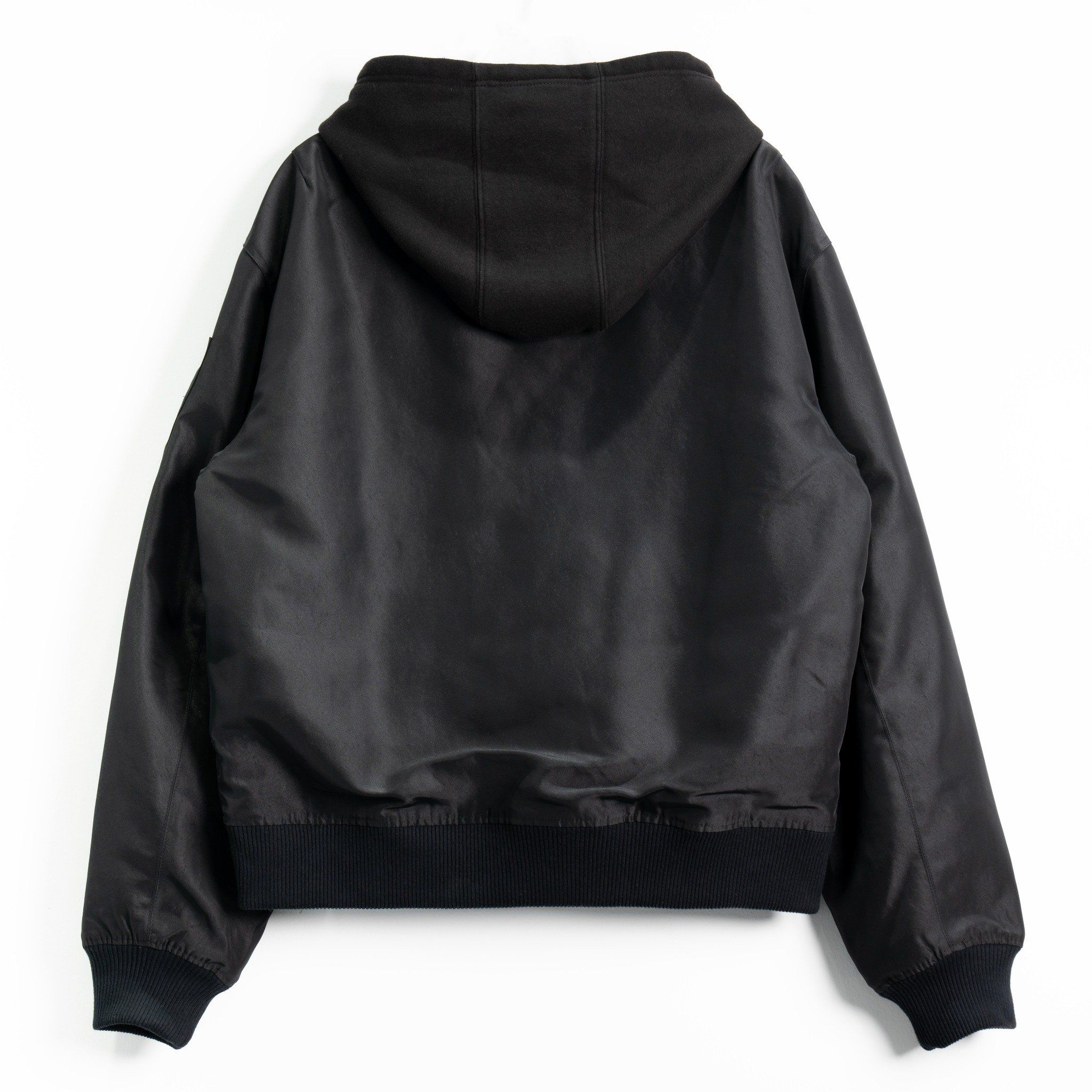  CARGO HOODED BOMBER JACKET - BLACK 