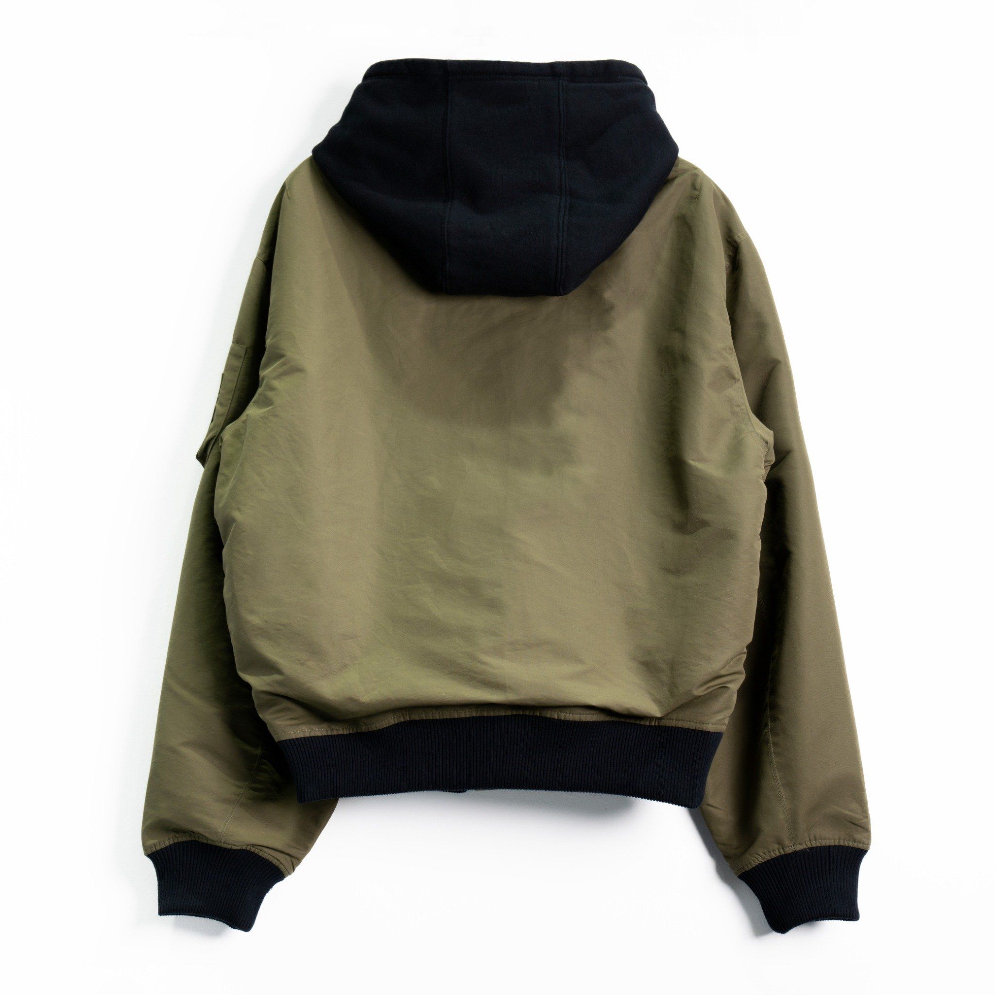  CARGO HOODED BOMBER JACKET - OLIVE 