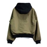  CARGO HOODED BOMBER JACKET - OLIVE 