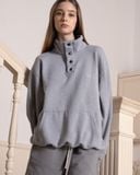  HENLEY SWEATER - HEATHER GREY 