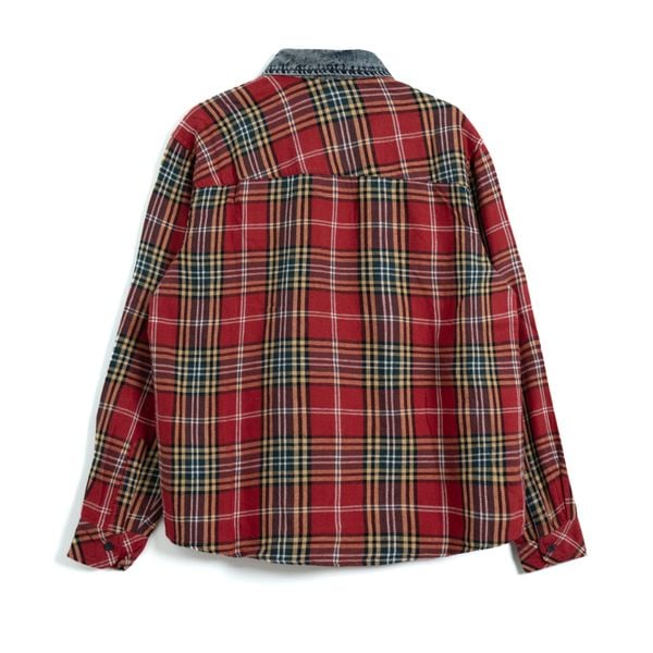  DENIM COLLAR FLANNEL - CARDINAL 