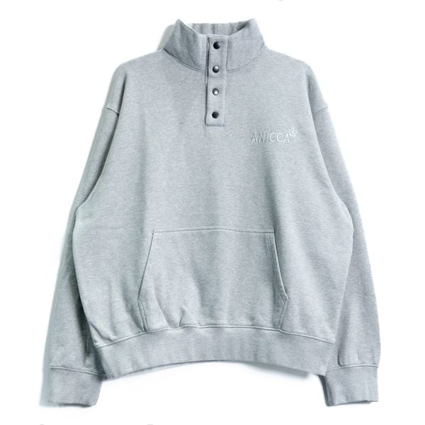  HENLEY SWEATER - HEATHER GREY 