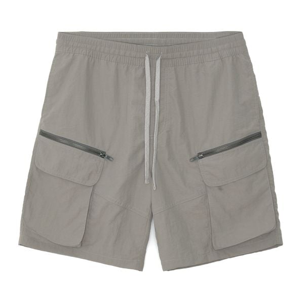  NYLON ZIP SHORTS - GREY 