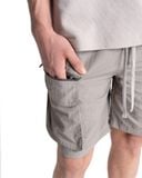  NYLON ZIP SHORTS - GREY 