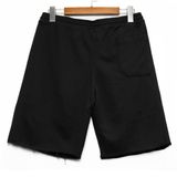  TERRY RAW SHORTS - BLACK VARSITY 