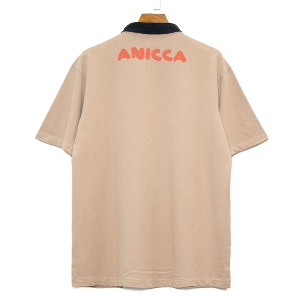  ZIP UP HENLEY DENIM COLLAR SHIRT - CAMEL 