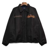  NYLON ZIPPER JACKET - BLACK BROWN LIQUID 