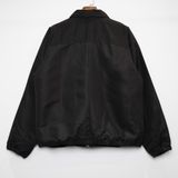  NYLON ZIPPER JACKET - BLACK GREEN LIQUID 