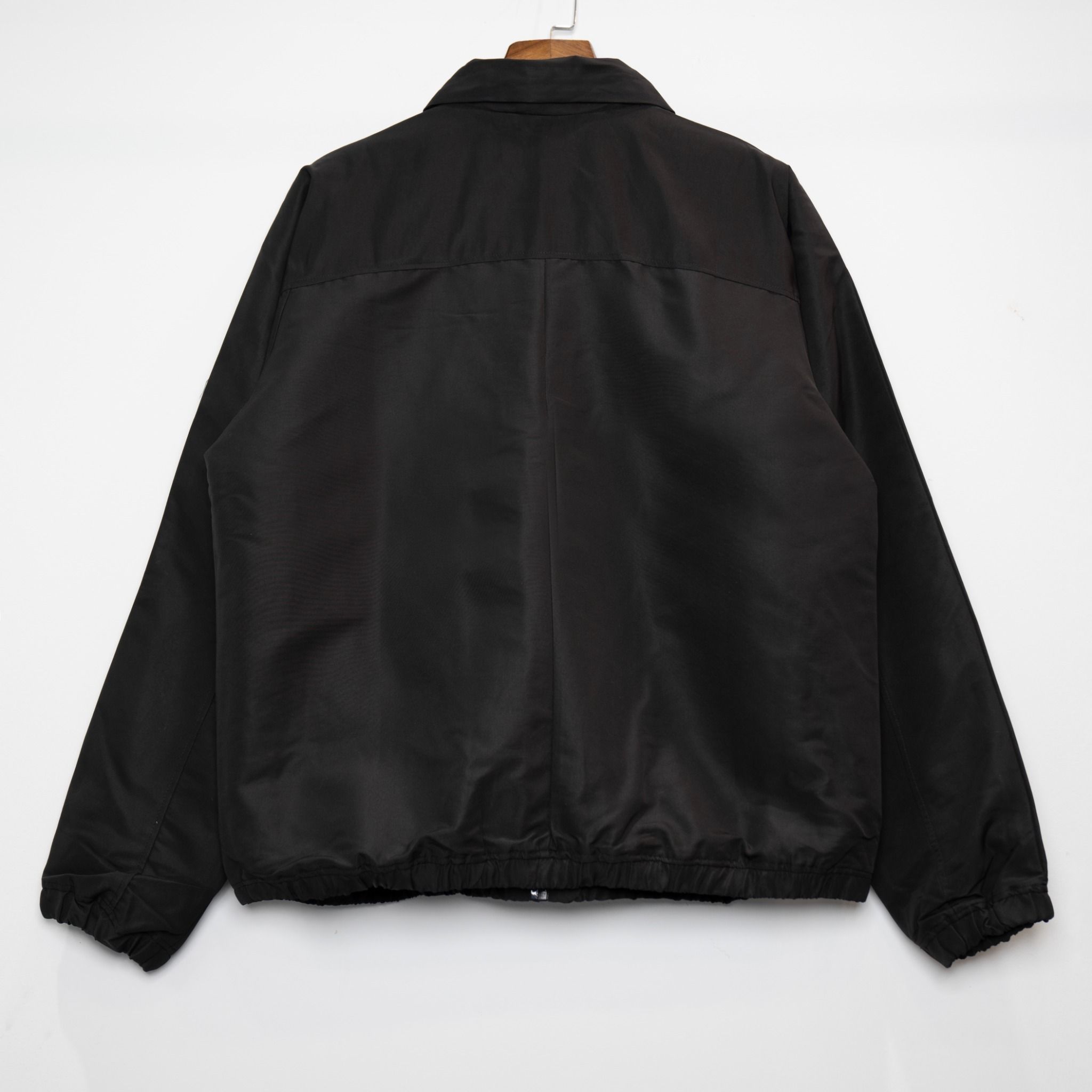  NYLON ZIPPER JACKET - BLACK GRAY LIQUID 