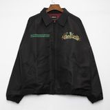  NYLON ZIPPER JACKET - BLACK GREEN LIQUID 