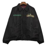  NYLON ZIPPER JACKET - BLACK GREEN LIQUID 