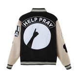  PREMIUM VARSITY JACKET - BLACK/OFFWHITE 