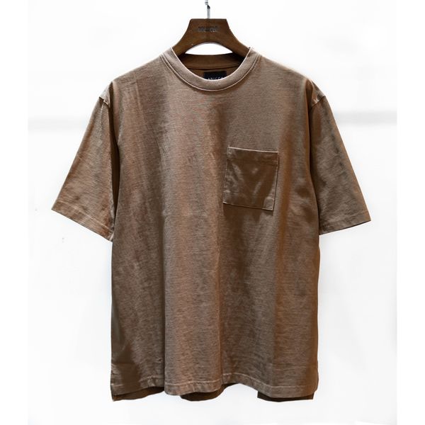  SPLIT POCKET T-SHIRT - DARK TAN 