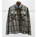  DENIM COLLAR FLANNEL - OLIVE HAZE 