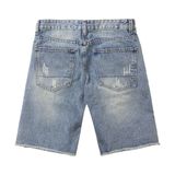  DENIM SHORTS - LIGHT INDIGO DESTROYED 