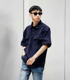  CORDUROY SHORT SLEEVE SHIRTS - NAVY V2 