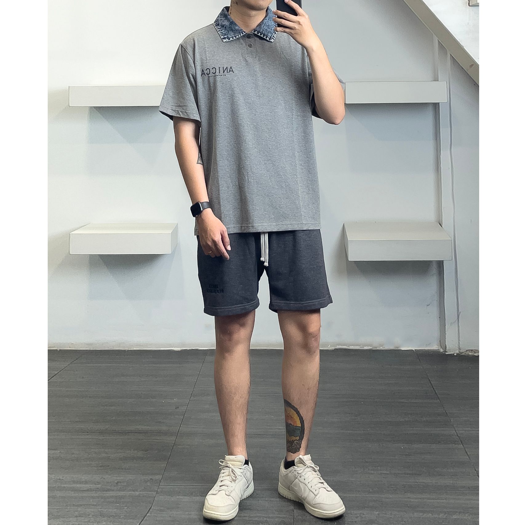  GUSSETED SHORTS - MELANGE 