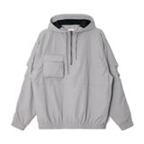  NYLON HALF ZIP JACKET - LIGHT GREY 