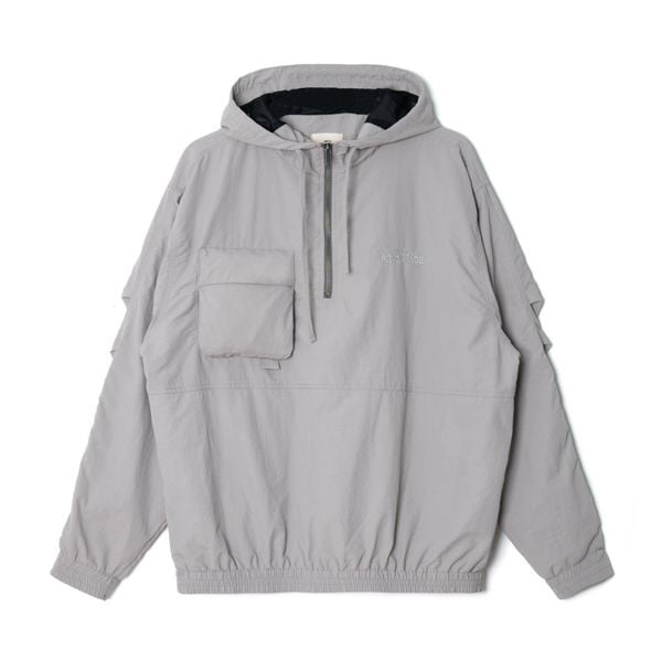  NYLON HALF ZIP JACKET - LIGHT GREY 