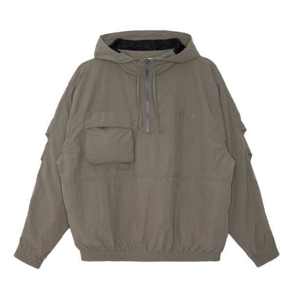  NYLON HALF ZIP JACKET - FLINT 
