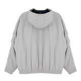  NYLON HALF ZIP JACKET - LIGHT GREY 