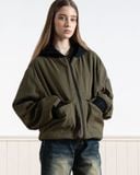 CARGO HOODED BOMBER JACKET - OLIVE 