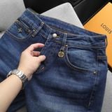  Quần Jean Nam Cao Cấp LV VUITTON LOGO TÚI Màu Xanh Basic Form SlimFit Mềm Mịn Siêu Co Giãn Hàng Xuất Xịn Có Big Size 