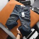  Quần Jean Nam ZARA JZR003 WAS RÁCH GỐI Màu Xanh Bụi Hiếm Xịn Form SlimFit Mềm Mịn Co Giãn Hàng Xuất Xịn Có Big Size 